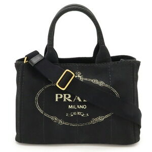 PRADA Black Canvas Shoulder Bag